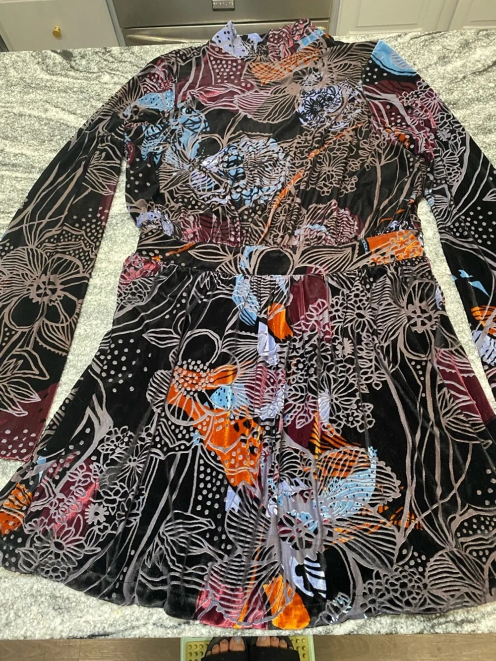 Free People velvet burnout backless mini dress - Picture 6 of 12